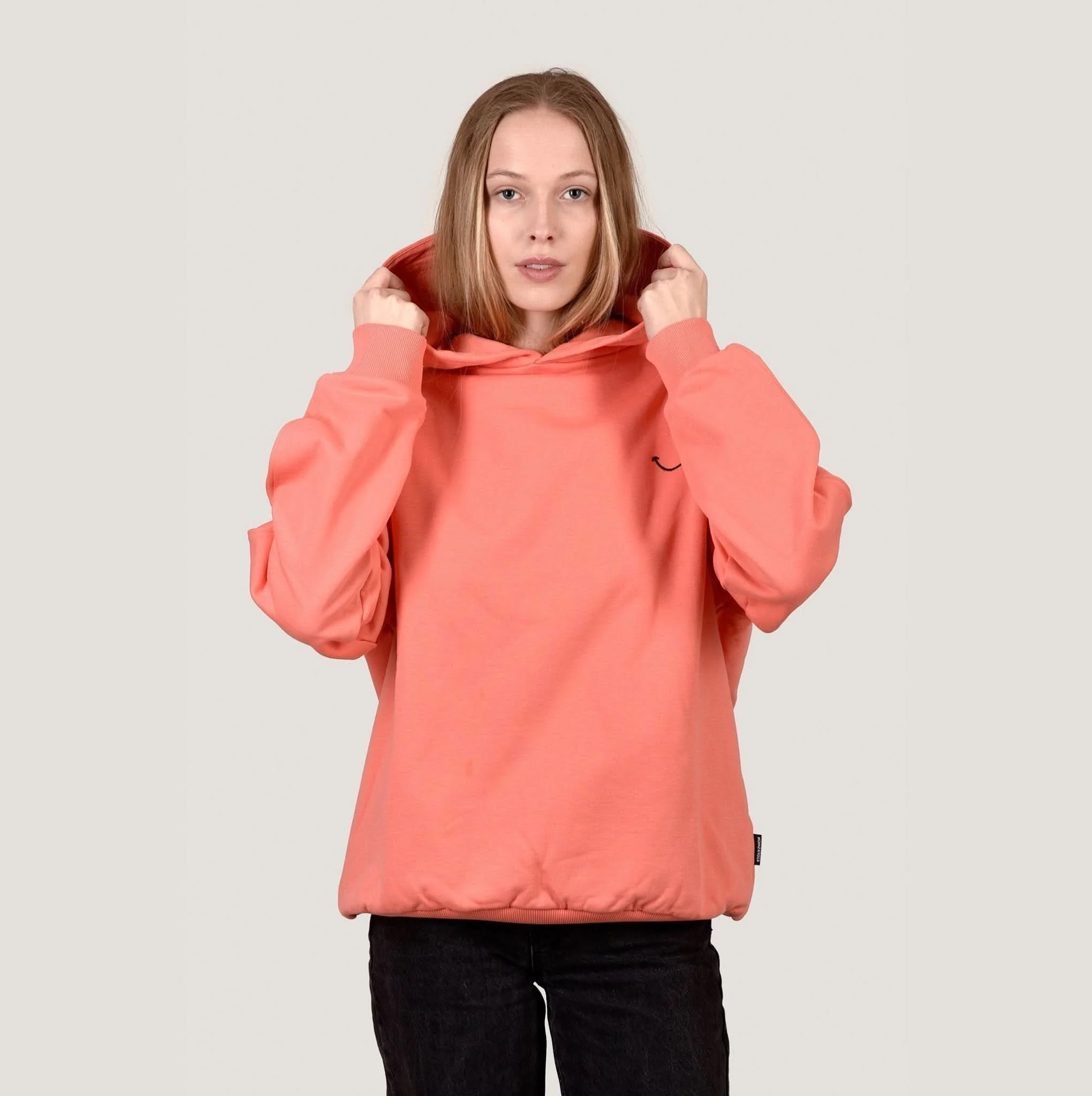 SMILE HOODIE - CORAL - Image 4